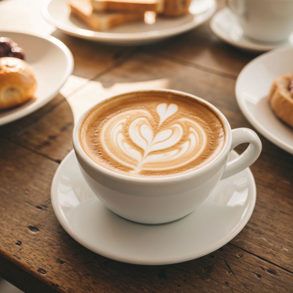 Specialty coffee flat white served at Sure Cafe, St Leonards